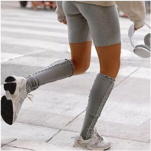 Free People Movement Ruffle Over The Knee Grip Open Toe Socks